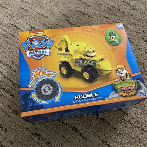 Paw Patrol Dino Rescue Rubbles Deluxe Rev Up Vehicle With Figure And