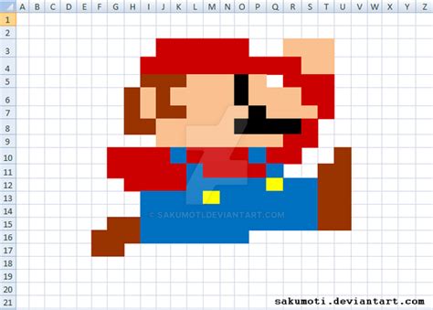 Excel Art Mario Bros By Sakumoti On Deviantart