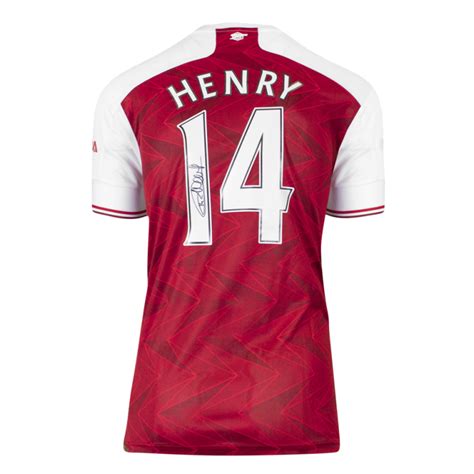 Thierry Henry Back Signed Arsenal 2020 21 Home Shirt