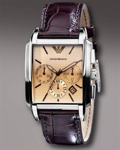 Emporio Armani Square Chronograph Watch Chocolate In Brown For Men Lyst