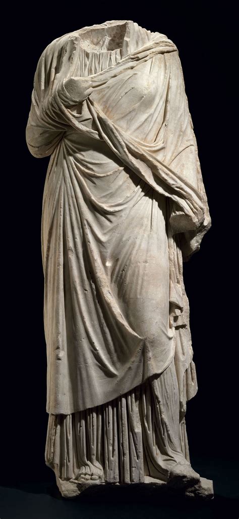 A Roman Marble Draped Woman Circa 1st Century Ad 71 In 1803 Cm