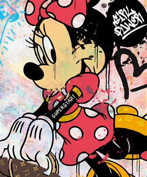 Tableau Déco Minnie Mouse Sac Louis Vuitton Street Art Disney Mickey