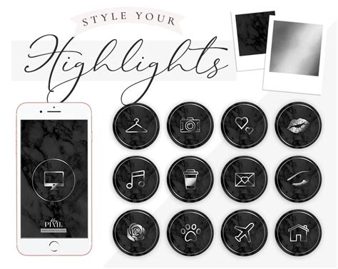 Unlike regular instagram stories, which disappear after 24 hours, highlights are saved to custom categories on your instagram profile, and they live. Instagram Highlight Icons - Silver Black Marble ⋆ Blog Pixie