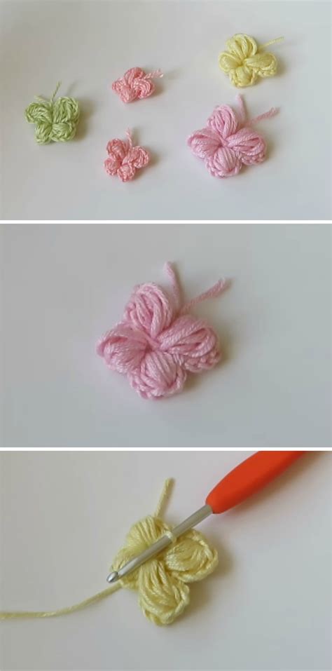 Crochet Minute Puff Stitch Butterflies
