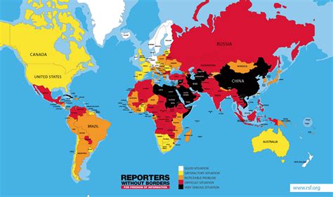 Reporters Without Borders Freedom Map 2018