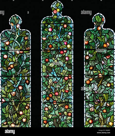 William Morris And Co Stained Glass Window Depicting The Tree Of Life