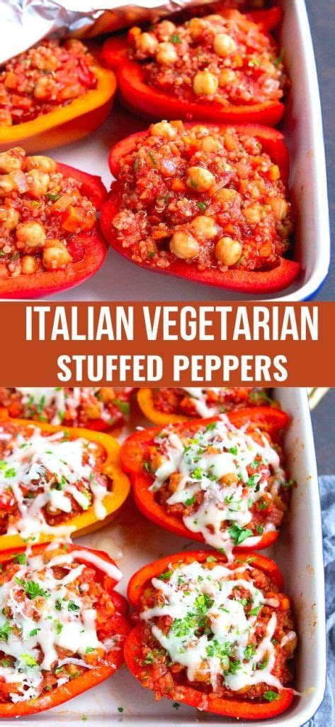 Vegetarian Stuffed Peppers Italian Style Recipe Stuffed Peppers