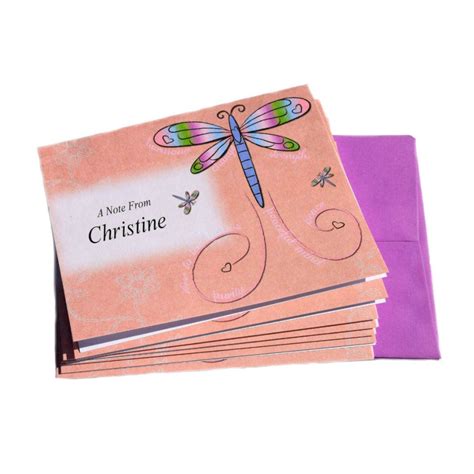 A set of 25 flat note cards in your choice of triple thick stock. 8 Personalized Note Cards with envelopes Any Name printed