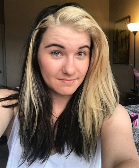 This colorful hairstyle is fun for just about any girl: Two toned hair. Blonde in the front, black everywhere else ...