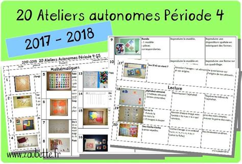 20 Ateliers Autonomes Individuels Gs Période 4 2017 2018 Spel