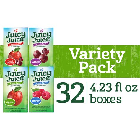 Juicy Juice Fruit Juice Boxes Variety Pack 100 Juice 32 Count 423