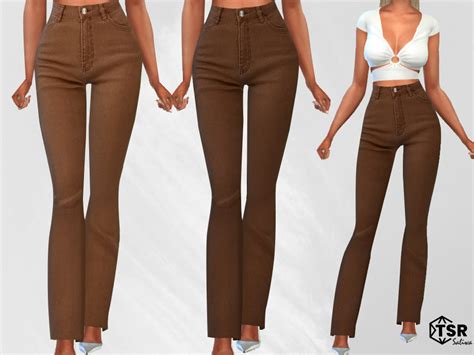 The Sims Resource Straight Leg Brown Jeans