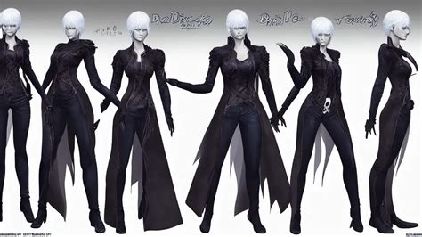 Devil May Cry Female Vergil Character Design Sheet Stable Diffusion