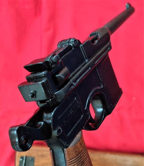 Replica Denix German Ww1 Broomhandle Mauser C96 1896 Pistol Wood Stock