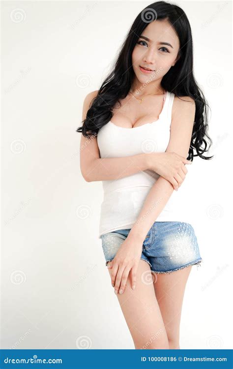 Aziatische Jonge Sexy Dame Stock Foto Afbeelding Bestaande Uit