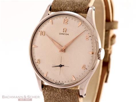 omega vintage gentleman´s watch ref 2620 honey comb dial stainless steel cal 266 bj 1958