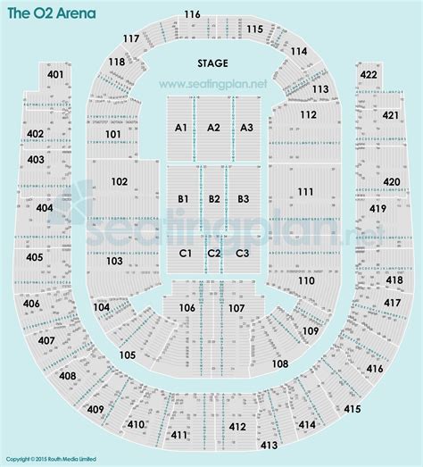 The O2 Arena Detailed Seating Plan