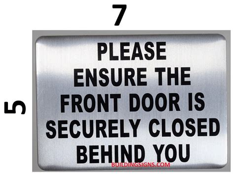 Hpd Signs Please Ensure The Front Door Is Securely Closed Sign Hpd
