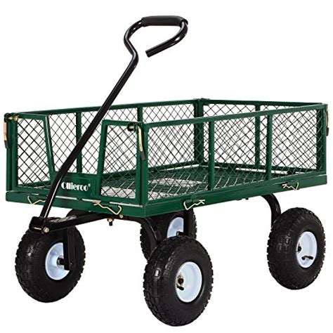 Ollieroo Utility Wagon Farm And Ranch Heavy Duty Steel Garden Cart