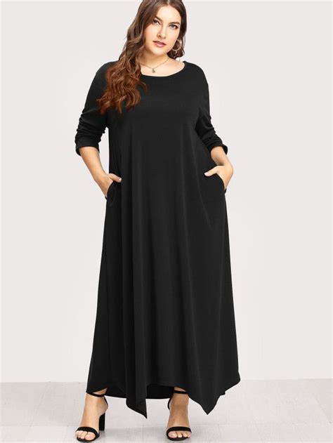 Long Sleeve Solid Maxi Dress Shein Sheinside Solid Maxi Dress Belted Wrap Dress Pocket Maxi
