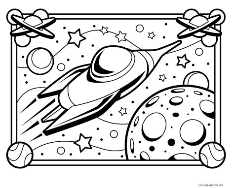 16 Coloring Page Rocket Ship Images Coloring Page