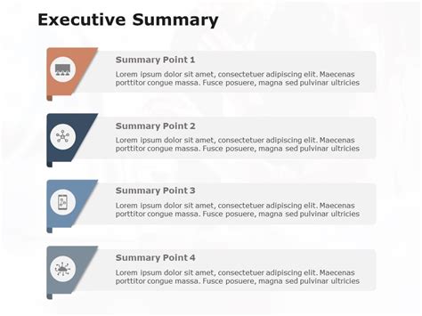 Executive Summary Slide 4 Points Powerpoint Template