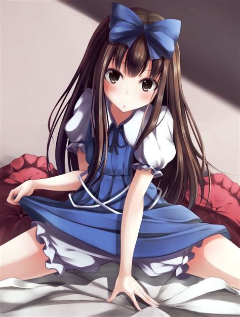 Anime Picture Search Engine 1girl Bloomers Blue Dress Blush Bow