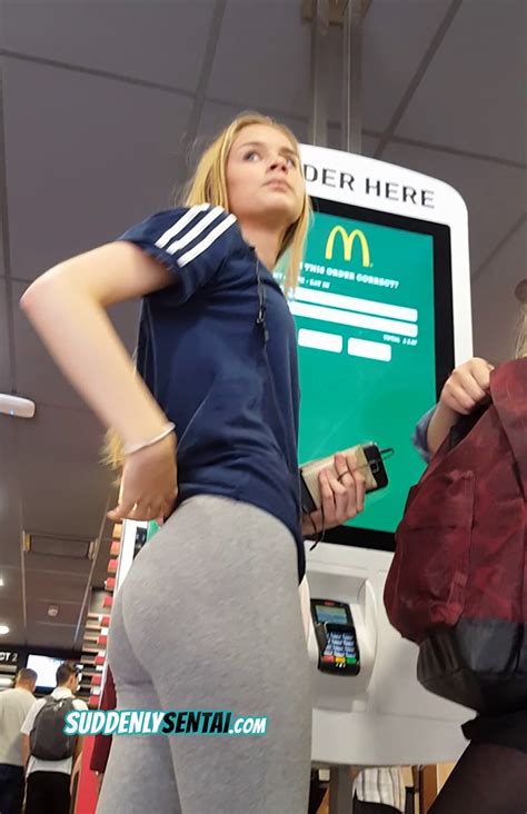 Voyeur Is Hungry For Perfect Young Ass In Grey Leggings The Voyeur
