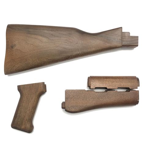 Ak Solid Walnut Wood 4 Piece Stock Set Kalashnikov Usa