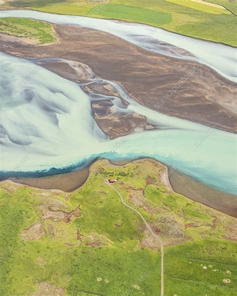Aerial View Of Olfusa River Olfus Iceland Stock Image F0395464