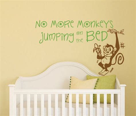 No More Monkeys Jumping On The Bed Decal Boys Decal Kids Etsy