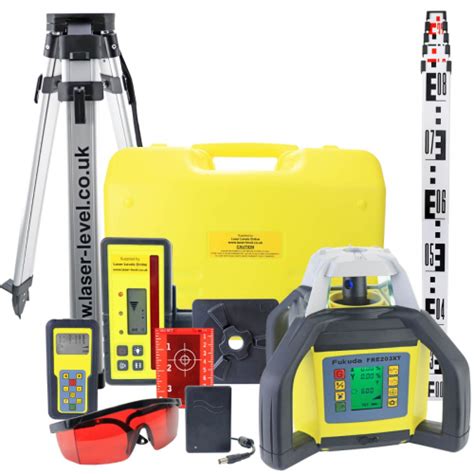 Rotary Laser Level Kits With Detector Tripods And Staffs Laser Levels