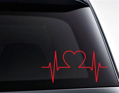 Heart Ekg Heartbeat Vinyl Decal Sticker Decals For Cars Laptops Tu