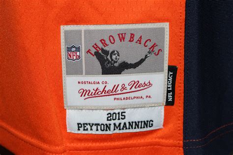 Peyton Manning Signed Broncos Mitchell And Ness Orange Xl Jersey Fan