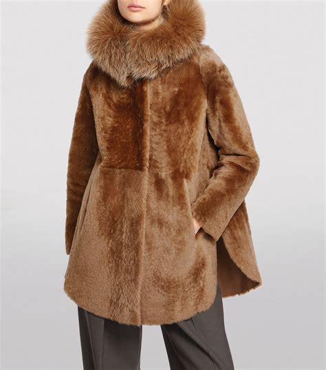 Yves Salomon Lambskin And Fox Fur Reversible Coat Harrods Us