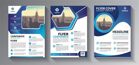 Blue Flyer Business Template Collection 2186446 Vector Art At Vecteezy