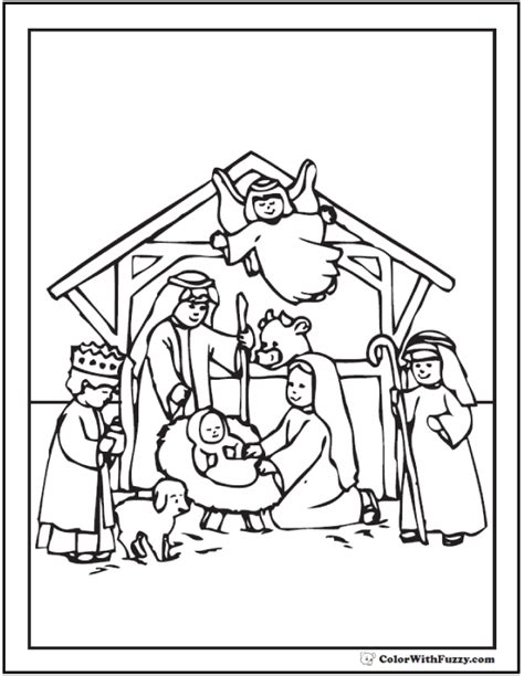 Free Homeschooling Resource Nativity Scene Coloring P
