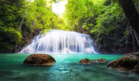 Tropical Waterfall In Thailand Nature Photography Stock Photo Image