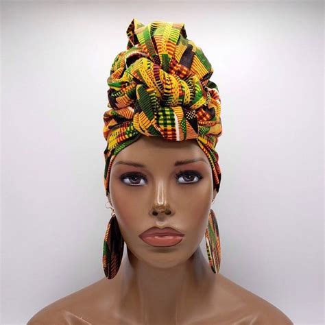 Kente Head Wrap African Head Wrap African Scarf African Etsy