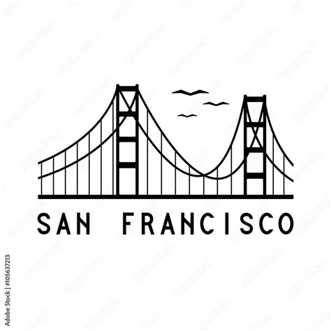 Golden Gate Bridge Of San Francisco Vector Illustration Stock Vector