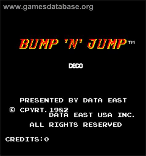Bump N Jump Arcade Artwork Title Screen