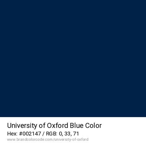 University Of Oxford Brand Color Codes