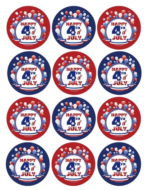 4th Of July Free Printables Cupcake Toppers Cupcake Liners