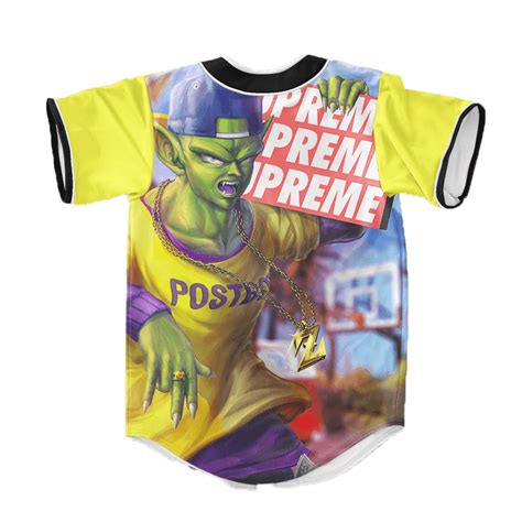All of our products are available for customization, please. Dragon Ball Z Supreme Postboy Piccolo Baseball Jersey - Saiyan Stuff