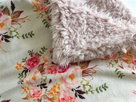 Boho Vintage Floral Minky Baby Blanket Blush Pink Floral Etsy