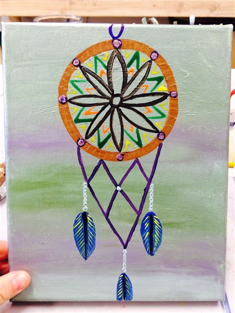 Hand Painted Original Painting On 8x10 Canvas Dream Catcher