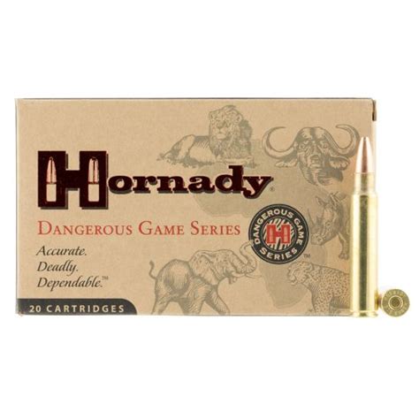 Hornady Dangerous Game 300 Gr Solid 375 Ruger Ammo 20box 8232