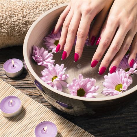 Close Up Of A Female Hands In Spa Salon Stock Photo Image Of Polish