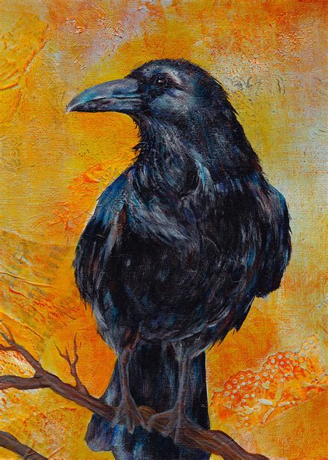Raven On Canvas By Darlene Fletcher
