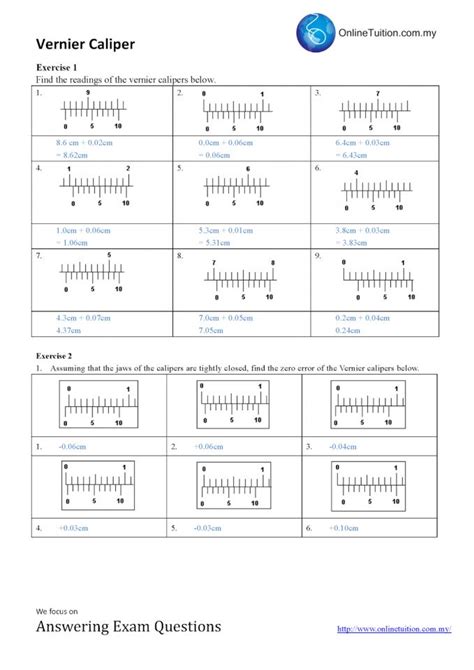 Inch Micrometer Reading Worksheet